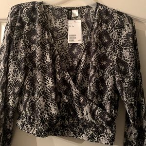 H&M snakeskin crop top